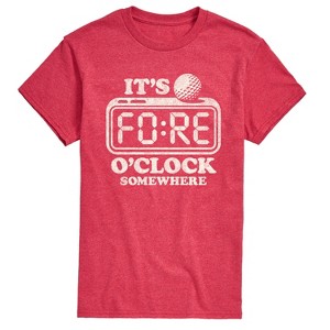 Men's - Instant Message - Golf Fore OClock Somewhere Short Sleeve Graphic T-Shirt - 1 of 4
