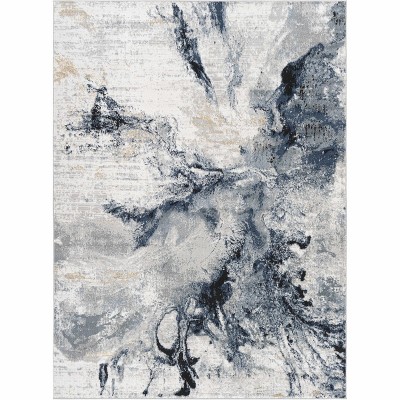 Hauteloom Kirkland Dark Blue Marble Rug