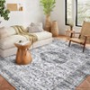 Washable Indoor Vintage Floral Print Living Room Bedroom Area Rugs, Low Pile Non Slip Floor Carpet for Dining Room Home - 2 of 4