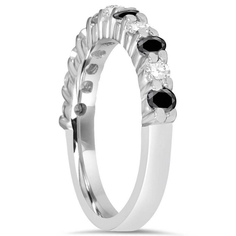 Pompeii3 5/8CT Black & White Diamond Wedding Ring 14K White Gold, 2 of 4