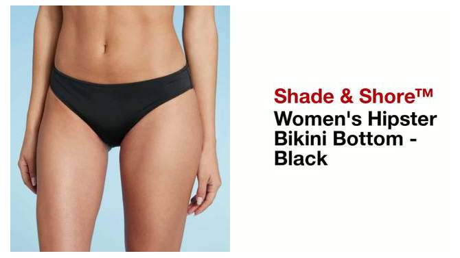 Women's Medium Coverage Hipster Bikini Bottom - Shade & Shore™ Black, 2 of 11, play video