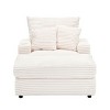 PAGED Modern 39 Inch Accent Chair and Ottoman Sets, Corduroy Fabric Sofa Chair with Cup Holder and 2 Pillows, Living Room Chair for Bedroom - 3 of 4