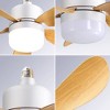 Socket Fan Light with Remote 16'' Small Ceiling Fans with Lights Dimmable Led 3000K-5700K Screw in E26 Base for Bedroom Living Room Kitchen Garage - 4 of 4