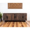 HomeRoots 100" Dark Brown Distressed Reclaimed Wood Sideboard with Six Doors - 2 of 4