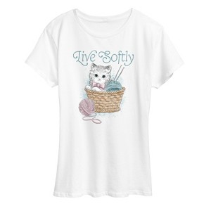 Women's - Instant Message - Live Softly Short Sleeve Graphic T-Shirt - 1 of 4