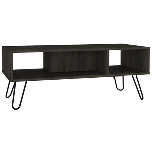 SEVOBAL Coffee Tables Night Stand Stylish Modern Design with Open Shelves and Hairpin Legs for Living Room, Brown, 17.7"*39.8"*17.7" - 1 of 4
