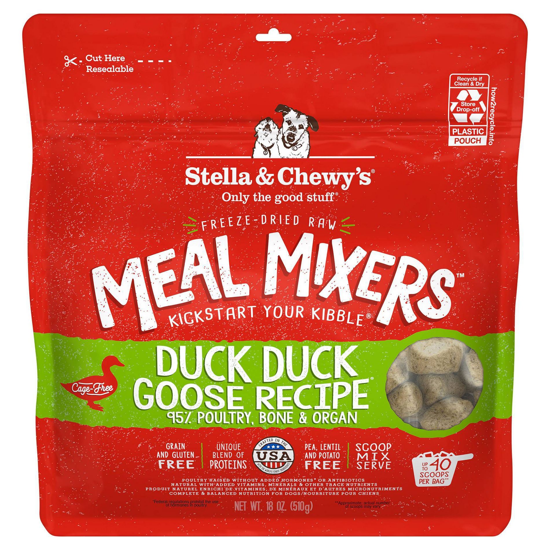 Stella & Chewy's Duck Duck Goose Duck Flavor Mixers Dry Dog Food - 18oz