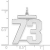 Black Bow Jewelry Sterling Silver, Athletic Collection, Large Polished Number 73 Pendant - 2 of 3