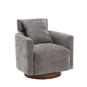NicBex Chenille Accent Chair,Upholstered Living Room Chairs with Curved Backrest and Wooden Base,Modern Armchair,Accent Chairs for Living Room - 1 of 4