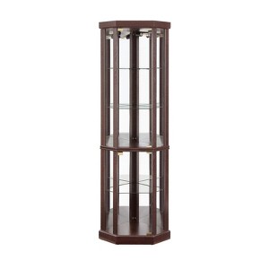 FONTOI Corner Curio Cabinet, Corner Display Cabinet, Glass Display with Adjustable Glass Shelves for Collection, Cherry, 16.5"*69.85"*16.5" - 1 of 4