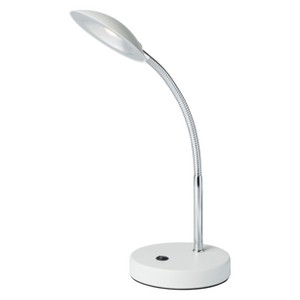 Gooseneck Saucer LED Table Lamp White (Includes Energy Efficient Light Bulb) - Ore International