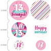 Big Dot of Happiness Girl 13th Birthday - Official Teenager Birthday Party Giant Circle Confetti - Party Decorations - Large Confetti 27 Count - 2 of 4