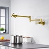 SUMERAIN Gold Pot Filler Faucet Wall Mount Folding Faucet with Double Joint Swing Arms, Two Handle - 3 of 4