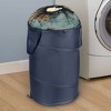 Mesh Pop Up Laundry Hamper, Mesh Top with Drawstring Cord, 2 Sturdy Handles, Navy - 2 of 3