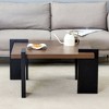 CAVINAS Modern Faux Wood Coffee Table with Mortise and Tenon Structure Design,Unique Center Table for Living Room,Living Room Furniture - 2 of 4