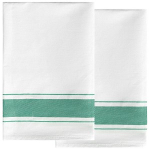 Unique Bargains Hotels Restaurants Home Cotton Absorbent Linen Kitchen Towels Sets 20" x 28" 2 Pcs - 1 of 4