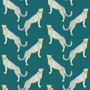 Nicole Miller Guepardo Teal Peel & Stick Wallpaper - 1 of 4