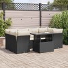 vidaXL Patio Sofa Set with Cushions Lounge Seat Modules 7 Piece Poly Rattan - Black and Cream - 2 of 4