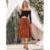 INSPIRE CHIC Women's Party Elastic Waist Metallic Shiny Accordion Pleated Midi Skirt - 2 of 4