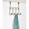 Spectrum Diversified Cambridge Over The Door 4 Hook Rack Ivory: Metal Utility Storage, Portable Universal Organization - 2 of 4