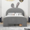 NicBex Twin/Full Velvet Upholstered Bed Frame with Rabbit-Shaped Headboard,Platform Bed Frame with 3 Drawers,Bed-End Storage Pocket,Easy Assembly - 2 of 4