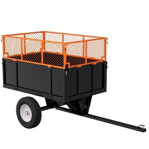 Heavy Duty Utility Trailer 750 LBS Capacity ATV UTV Garden Dump Cart with 17 Cu Ft Bed Removable Sides All-Terrain for Lawn Mower Tractor Farm - 1 of 4