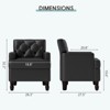Bestier Soft Vegan PU Leather Accent Chair Removable Cushion Upholstered Tufted Arm with Solid Leg Black - 3 of 4