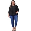 Agnes Orinda Women's Plus Size Winter Fashion 3/4 Puff Sleeve Babydoll Blouses - 3 of 4