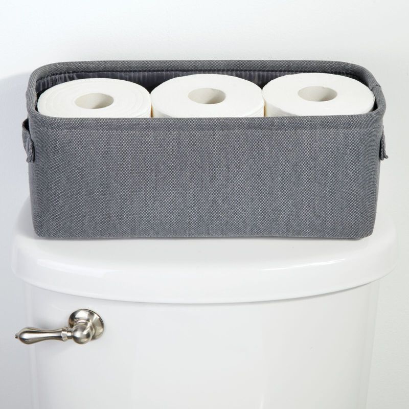 mDesign Cotton Fabric Bathroom Storage Organizer Bin - 4 Pack, 3 of 9