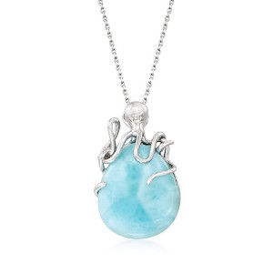 Ross-Simons Larimar Octopus Pendant Necklace in Sterling Silver - 1 of 4