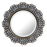 12.5" Floral Metal Lace Wall Mirror Brass - Stonebriar Collection