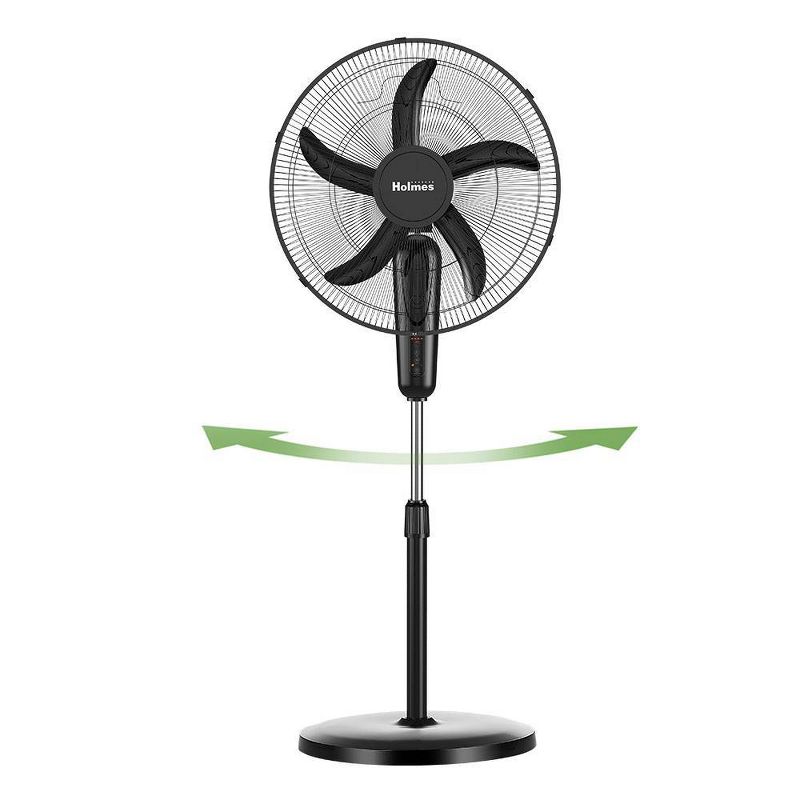Holmes 18&#34; Digital Oscillating 3 Speed Stand Fan with Remote Control Black, 4 of 11