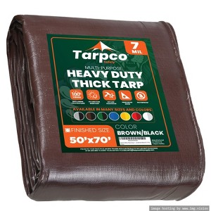 Tarpco Safety Heavy Duty 7 Mil Tarp Cover, UV Resistant, Rip Proof for Roof, Camping, Patio, Pool, Boat - 1 of 4