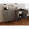 KWPZQEB Modern Kitchen Storage Cabinet, Mid Century Modern Wood Cabinet with 2 Fluted Doors & Shelf for Entryway, Dining Room, Living Room, Gray - 4 of 4