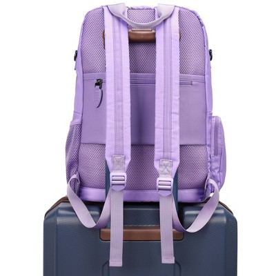 ELLE Luggage 20L Voyage Twill and Vegan Leather Backpack - Lavender — фото 6