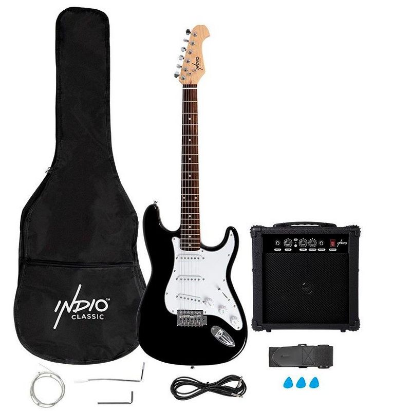 Monoprice Cali Complete Electric Guitar Package with 10W Amp and Gig Bag, Guitar Strap, and a 1/4in Guitar Cable, Ideal For Beginners - Indio Series, 1 of 9