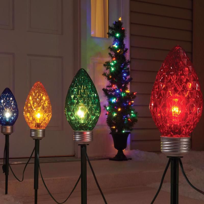Celebrations Incandescent Multi 13 in. Faceted C9 Bulb Lights Pathway Décor, 1 of 2