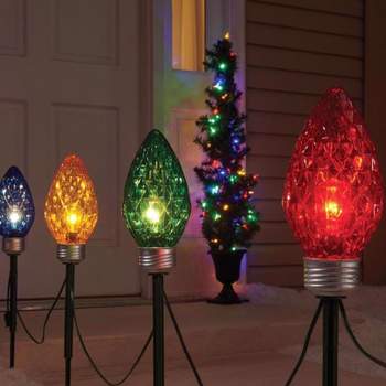 Celebrations Incandescent Multi 13 in. Faceted C9 Bulb Lights Pathway Décor