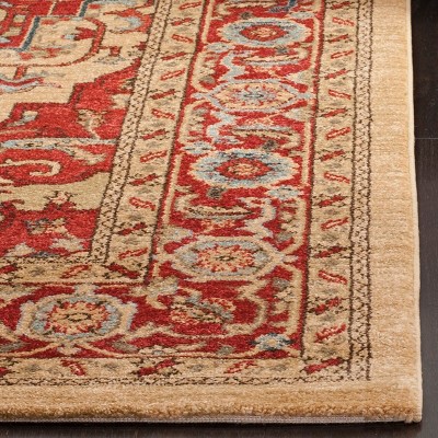 Reversible Red & Natural Hand-Knotted Accent Rug
