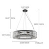 LLHZSY Modern Round Crystal Chandelier Kitchen Island Pendant Light for Dining Room - 6/8 Light - Black/Gold - 4 of 4