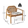 Christopher Knight Home Vickers Outdoor Acacia Wood Club Chairs with Cushions (Set of 2) - 3 of 4