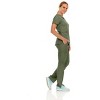 MediChic Women's V-Neck Scrub Set Straight Leg Six Pocket Cargo Scrub Pants with 4-Way Stretch Scrubs Sets - 3 of 4
