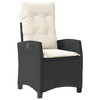 vidaXL Reclining Patio Chair with Cushions Black Poly Rattan - 2 of 4