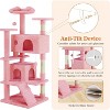 Sevobal Pet Tower Cat Tree Tower, Multi-Level With Sisal Grab Post, Indoor Apartment With Ladder, Plush Toys, Rest And Play, Pink, 19.7″*19.7″*53.14″ - 2 of 4