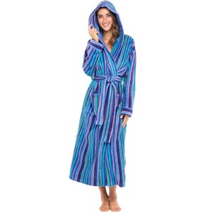 ADR Plush Fleece Robe for Women, Long Hooded Bathrobe with Hood, Plus Size - 1 of 4