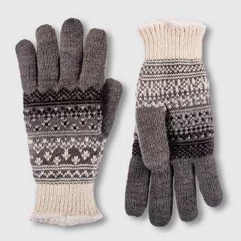 Isotoner Adult Fair Isle Gloves - Gray