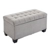 TiramisuBest 59.0" Storage Bench with Cotton Linen Grey - Storage Grey Fabric - 4 of 4