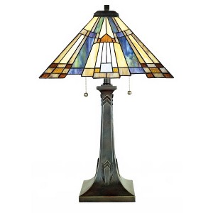 Quoizel Inglenook 25" Glass Arts and Crafts Tiffany-Style Table Lamp - 1 of 1