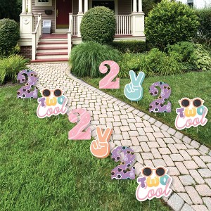 Big Dot of Happiness Two Cool - Girl - Lawn Decorations - Outdoor Pastel 2nd Birthday Party Yard Decorations - 10 Piece - 1 of 4