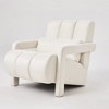 Modern Upholstered accent chair, Comfortable Linen Fabric with a pillow for Living room - 4 of 4